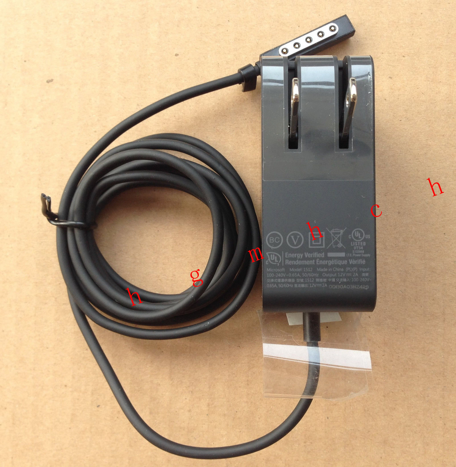 12V 2A Genuine Microsoft Surface RT 1512 1513 AC power Adapter