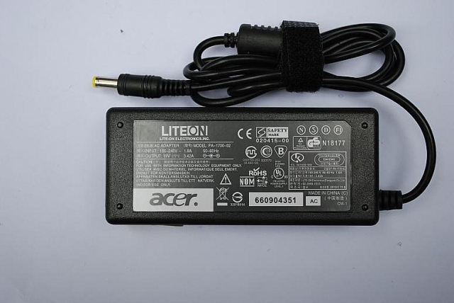 65W Acer LiteOn PA-1650-02 PA-1600-07 PA-1700-02 AC Adapter