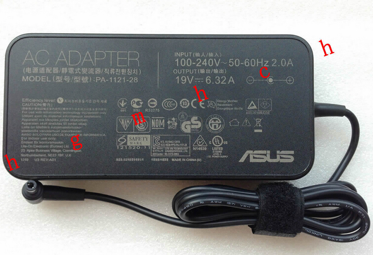 19V 6.32A 120W ASUS PA-1121-28 N76VZ-QB71 Notebook AC Adapter