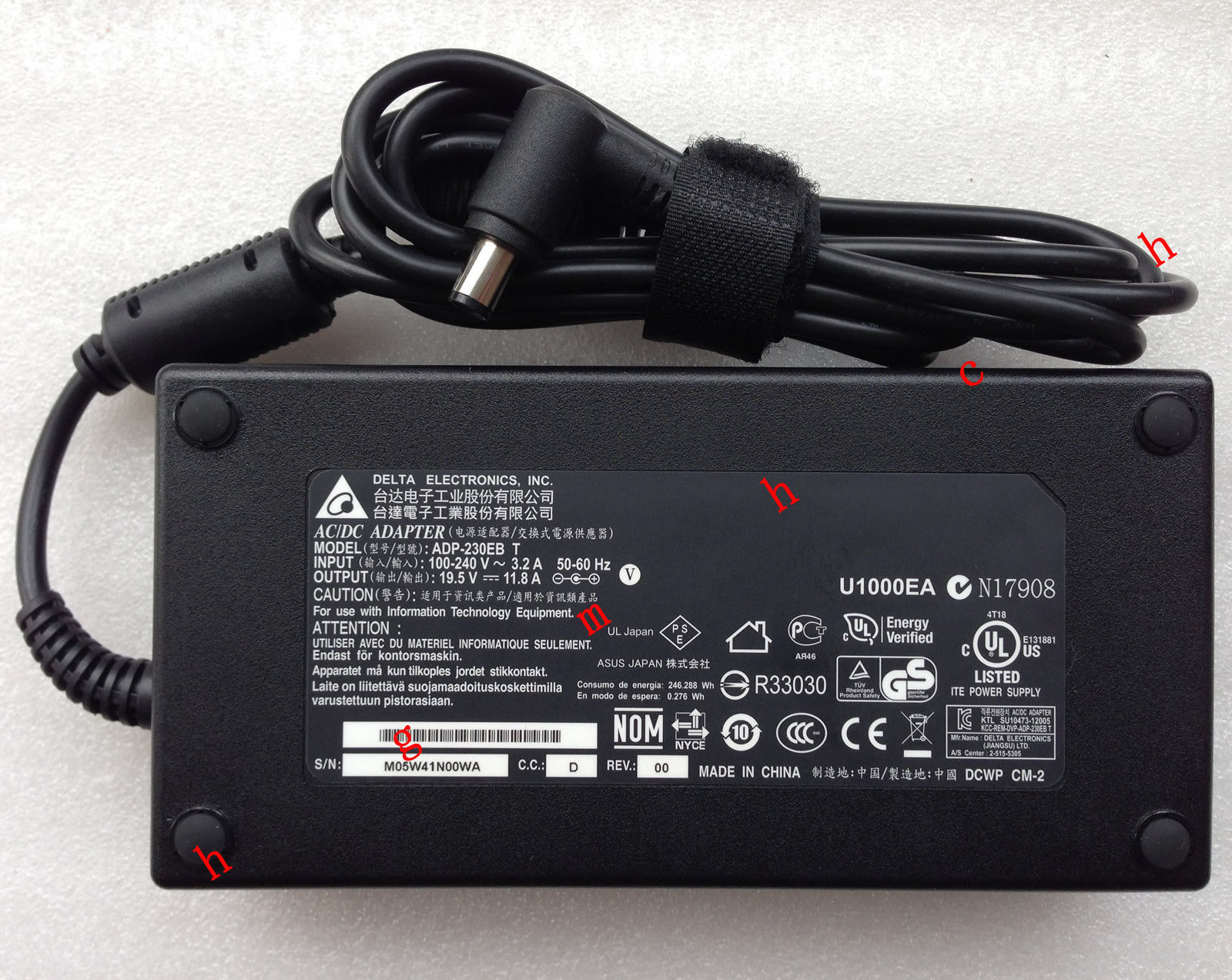 NEW Original 19.5V 11.8A MSI GT72 2QD-205AU Notebook AC Adapter