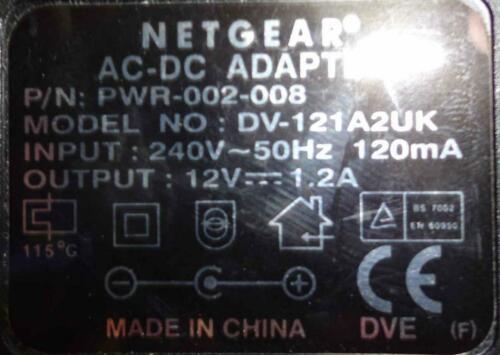 Original Genuine Netgear PWR-002-008 DV-121A2UK AC Adapter 12V - 1.2A Original G