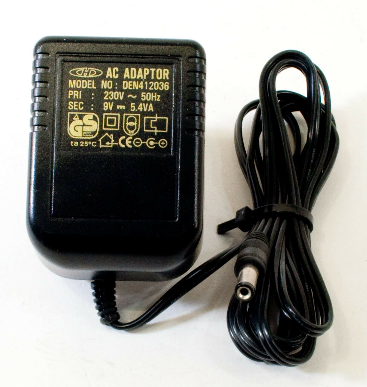 GS DEN412036 AC Adapter 9V 5.4VA Original Power Supply Europlug Type: Unit MPN: