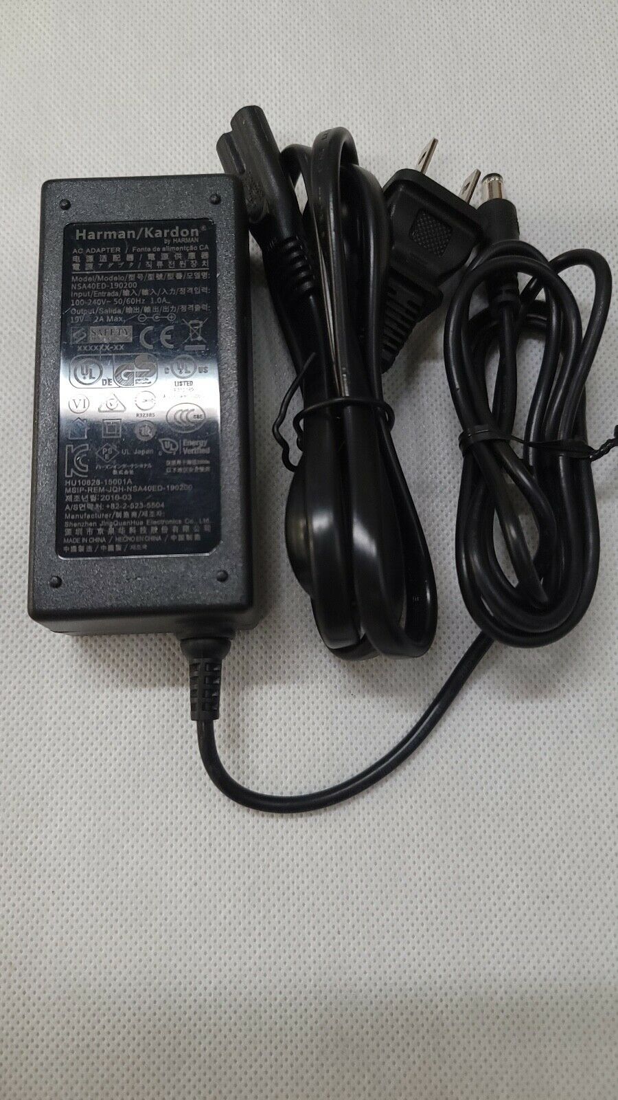 Original Harman Kardon Speaker NSA40ED-190200 AC Power Supply 19V 2A Type: AC Ad