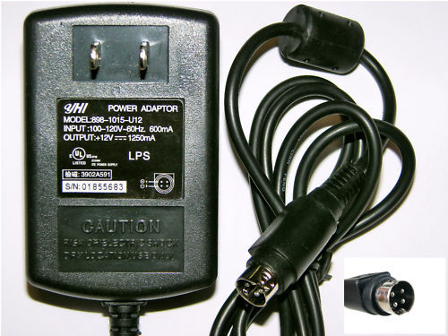 New YHI 898-1015-U12 12V 1250mA 10mm/4-pin AC Power Adapter For HP Scanners Compa