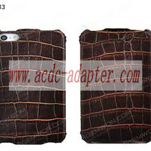 [Wholesale] Moq-20Pcs Iphone 5 Crocodile Pu Leather Case Brown