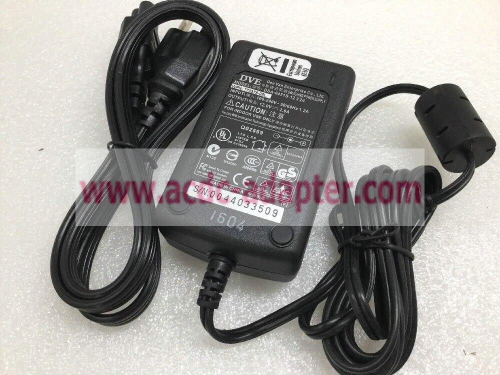 Genuine DVE 770375-05L DSA-0421S-12 3 24 AC Adapter 12V 2A Switching Power Supply