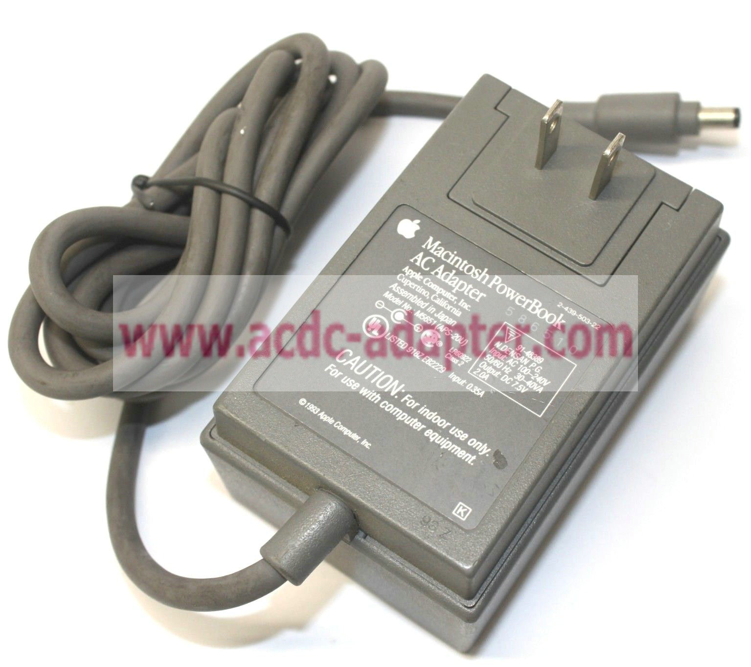 Original 7.5V 2A Macintosh Powerbook M5651(APS-20U) AC Power Supply Adapter Wall