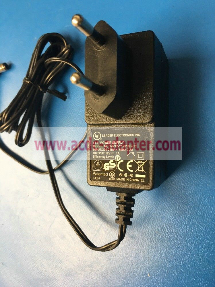 LEADER MV12-Y120100-C5 12V 1A 5.5x2.5mm EU AC Adapter for NETGEAR 332-10068-01