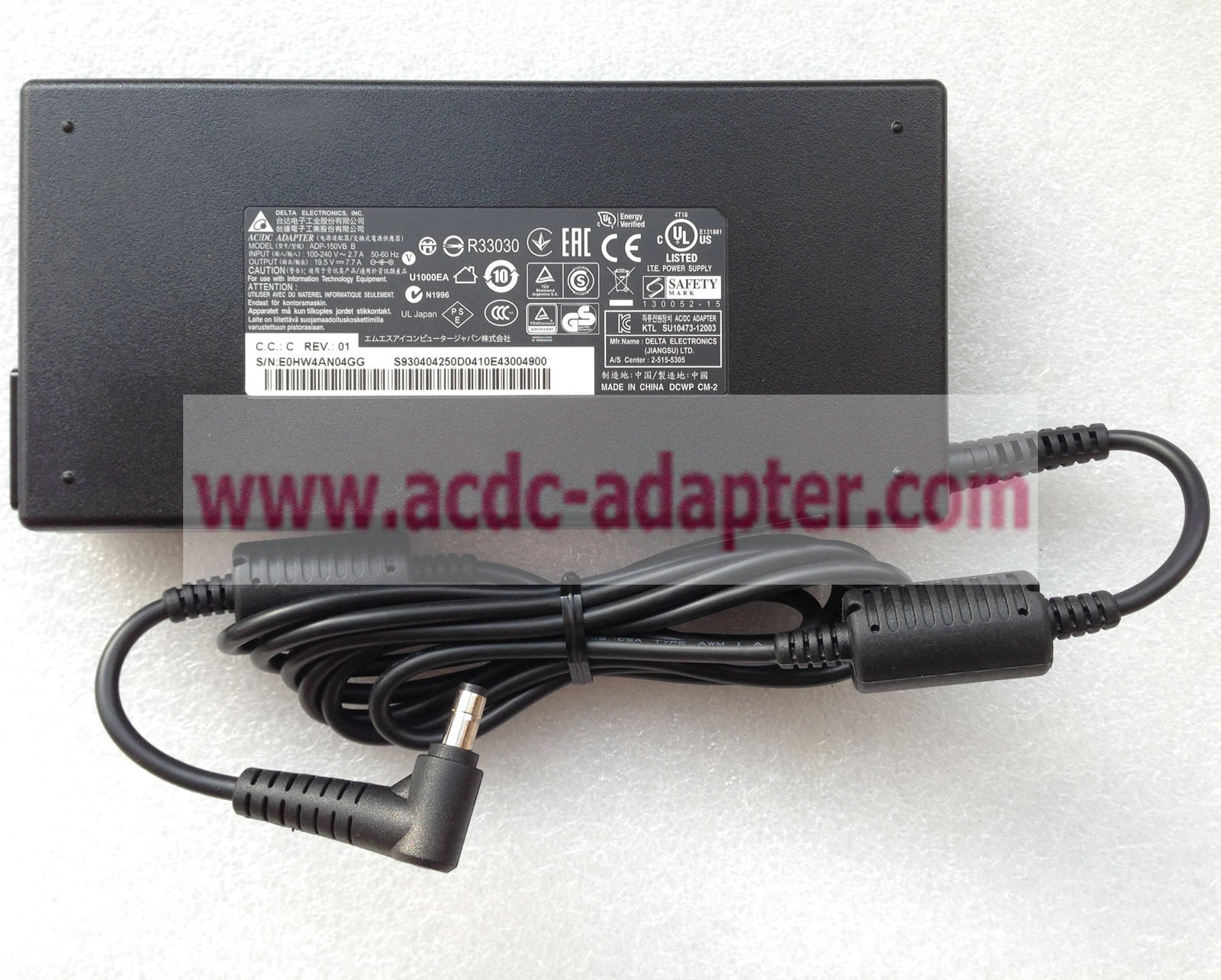 19.5V 7.7A MSI GS60 2QE-055JP ADP-150VB B Notebook AC Adapter