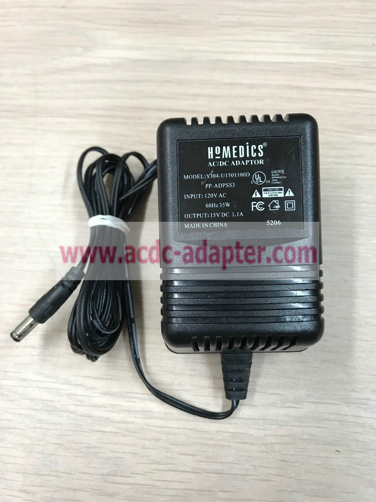 Genuine 15V 1.1A PP-ADPSS3 Homedics AC Adapter YJ04-U1501100D Power Supply Charger