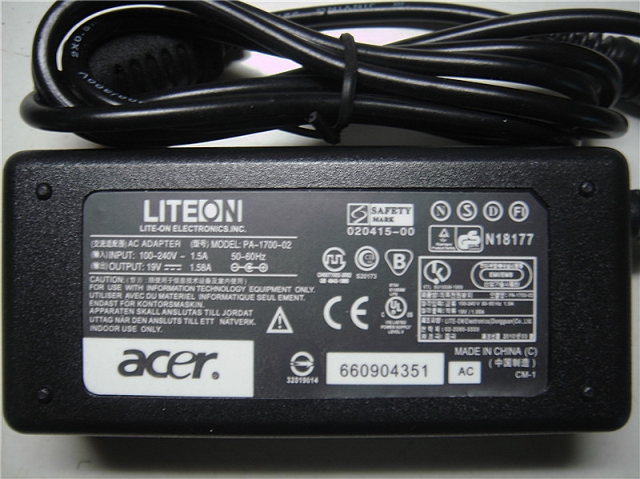 30W Acer Aspire One 531H PA-1300-04 ac adapter charger - Click Image to Close
