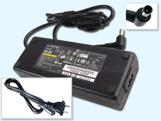 19.5V 6.2A 120W New AC Adapter Charger for Sony VGP-AC19V16 - Click Image to Close