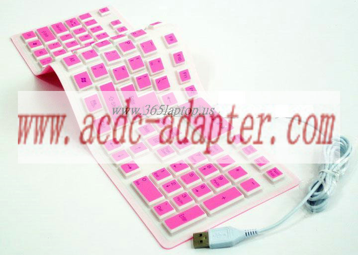 Soft silicone USB keyboard 106 keys pink