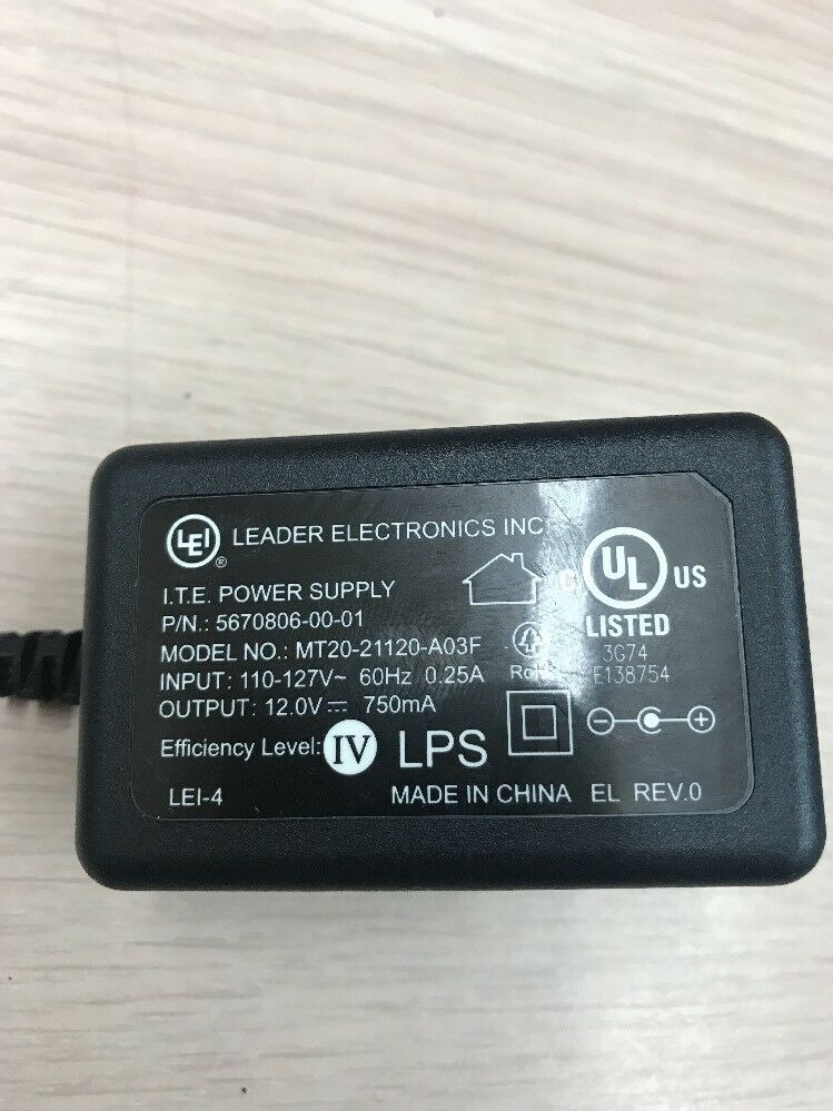 New 12V 750mA LEI MT20-21120-A03F 5670806-00-01 AC Power Supply Adapter Charger - Click Image to Close