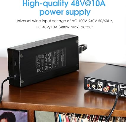 Nobsound 48V10A DC Power Supply Adapter 480W 100-240V Transformer for Amplifier C