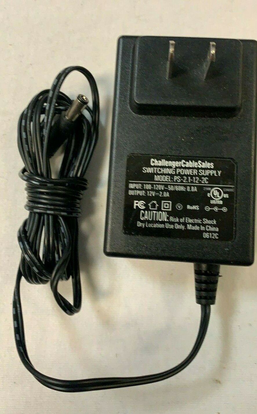 New, Challenger Cable, Power Supply PS-2.1-12-2C 12V 2.0A. Adapter. Type: Ad