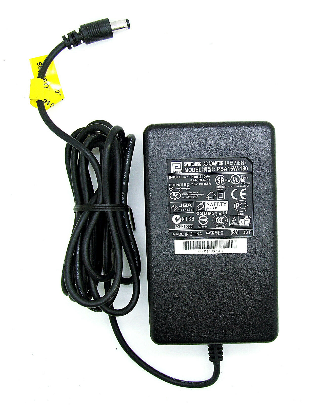 Genuine Phihong power supply psa15w-180 AC Adapter 18v 0,8a Artikelbeschreibung