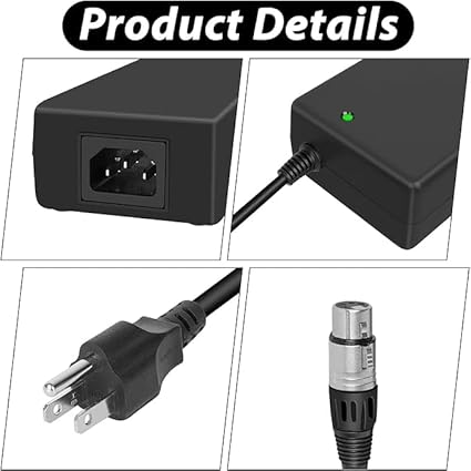 48v2A 3-pin Female XLR Power Supply for Aputure Amaran 100D 100X Photography Light