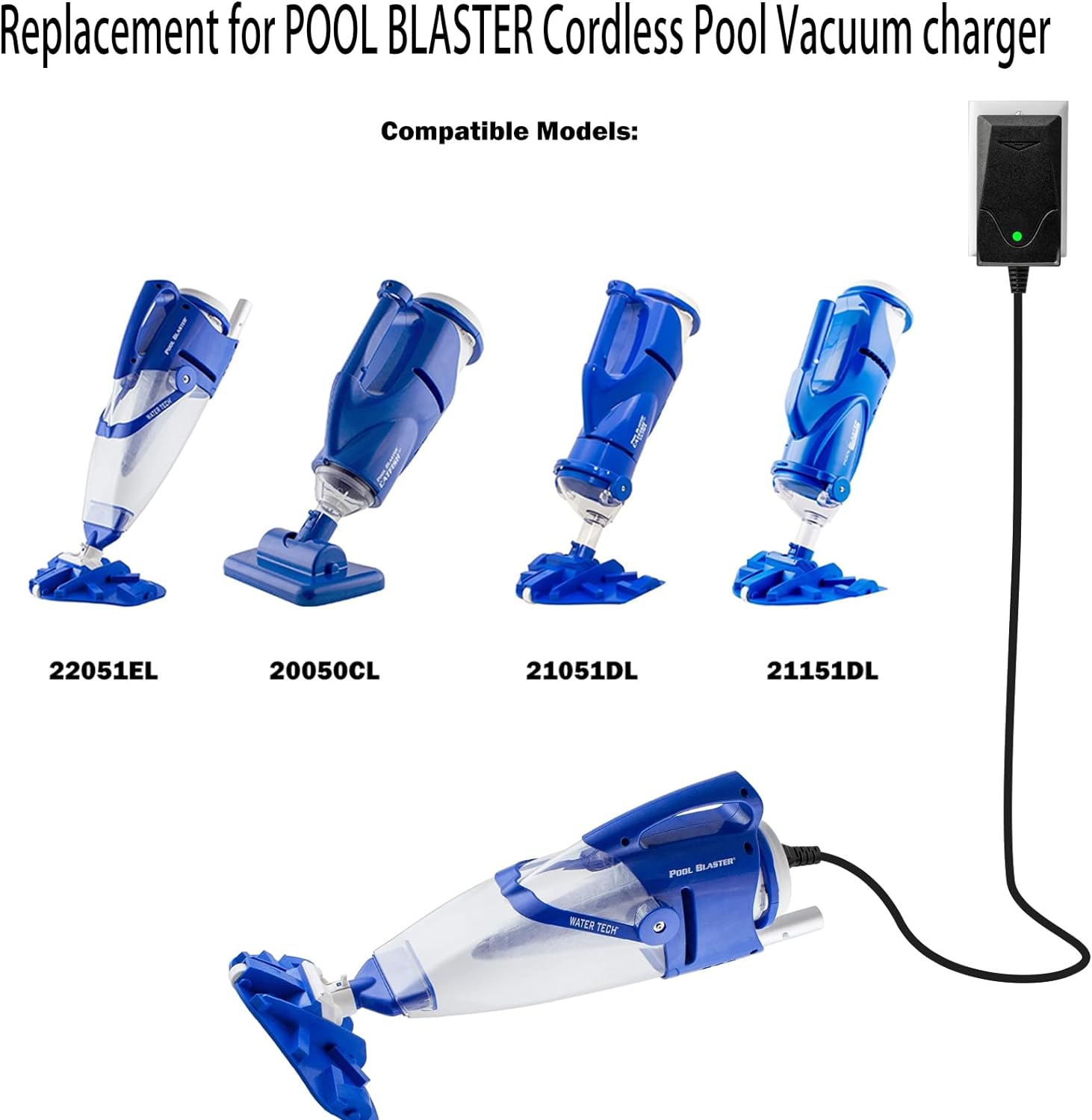 Charger Replacement for Pool Blaster 22051EL 23051EL 20050CL 21051DL 26051SL 22151 - Click Image to Close