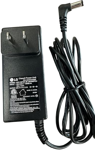 Genuine 29.4V 1A Adapter Compatible with LG EAY64470407 ADC-30FSA-30 for CordZero