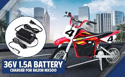 36V 1.5A Battery Charger for Razor MX500 - Premium 36V 1500mA Scooter Quick Charge