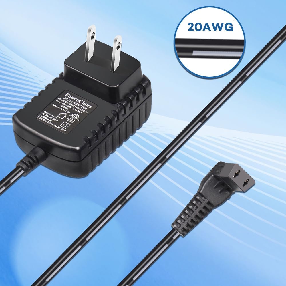 AC Power Adapter Charger for Wahl, Replacement Charger for Trimmer Models SS2L, WS - Click Image to Close