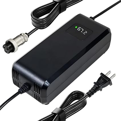 67.2V 3Amps Lithium Battery Charger for 60v 16S li-ion Battery Pack with 12mm(0.47