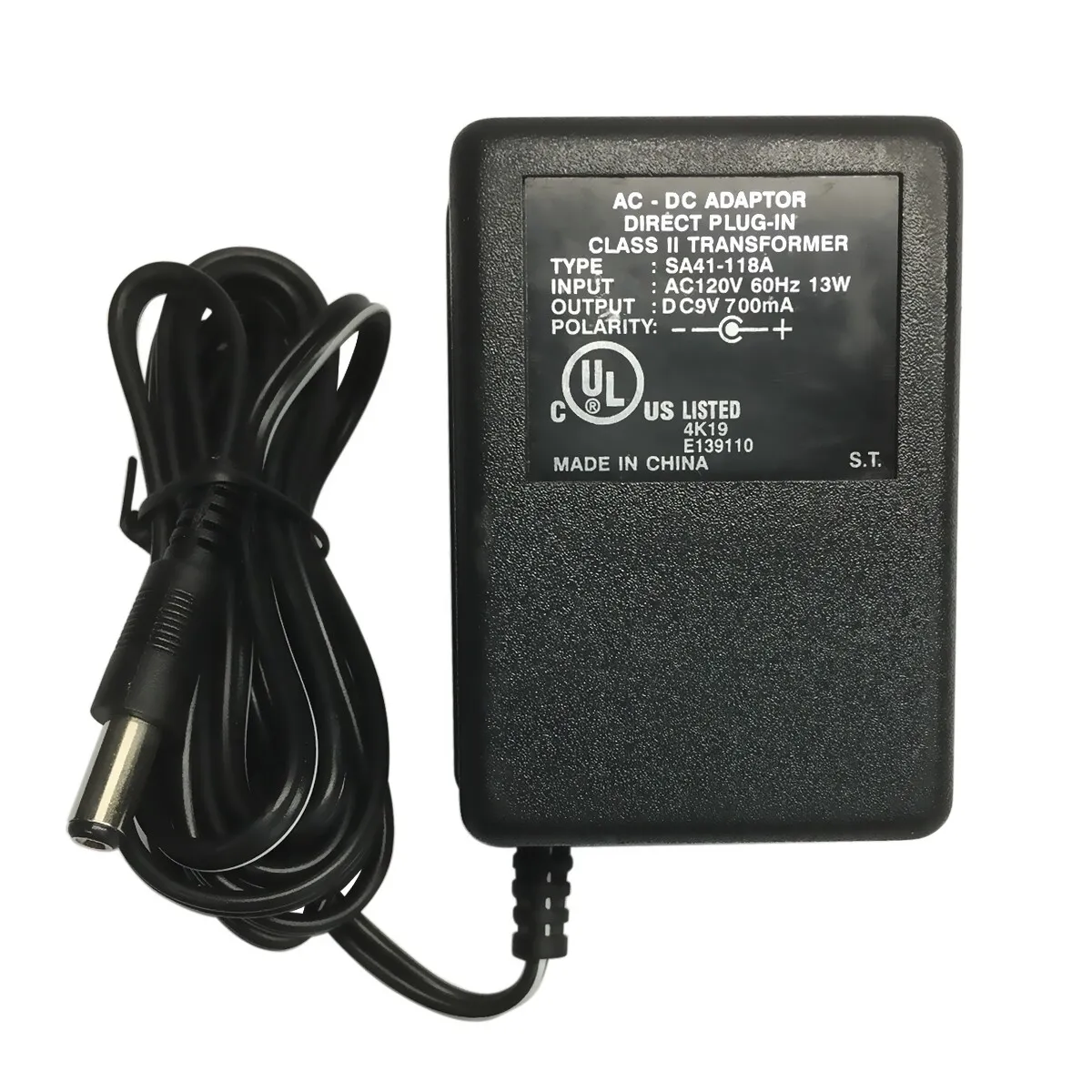 Direct Plug-In Class 2 SA41-118A AC Power Adapter Output 9V DC 700mA 9 Volt Brand - Click Image to Close