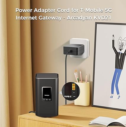 45W USB-C Power Adapter for T-Mobile 5G Internet Gateway Arcadyan KVD21, Sagemcom