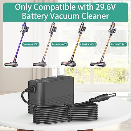 Replacement for 29.6V Battery Vacuum Cleaner Charger, 36V AC Adapter Compatible wi