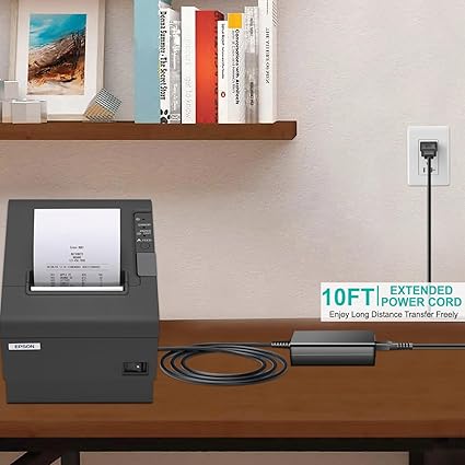 24v (3-pin) Ac Dc Adapter Compatible with Epson POS Thermal POS ReadyPrint Thermal