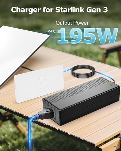 Starlink Gen 3 Power Supply Adapter 57V 3.42A AC to DC Charger for Starlink Gen3 P