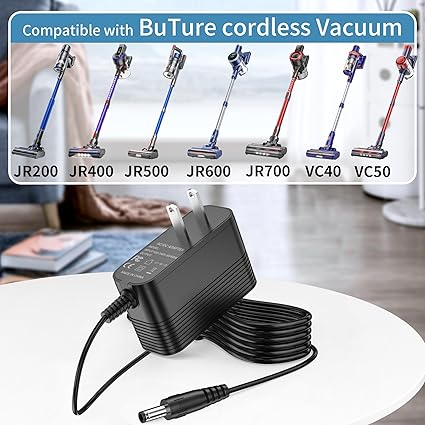 Charger for BuTure Cordless Vacuum, 31V Power Cord for BuTure JR200 JR400 JR500 JR
