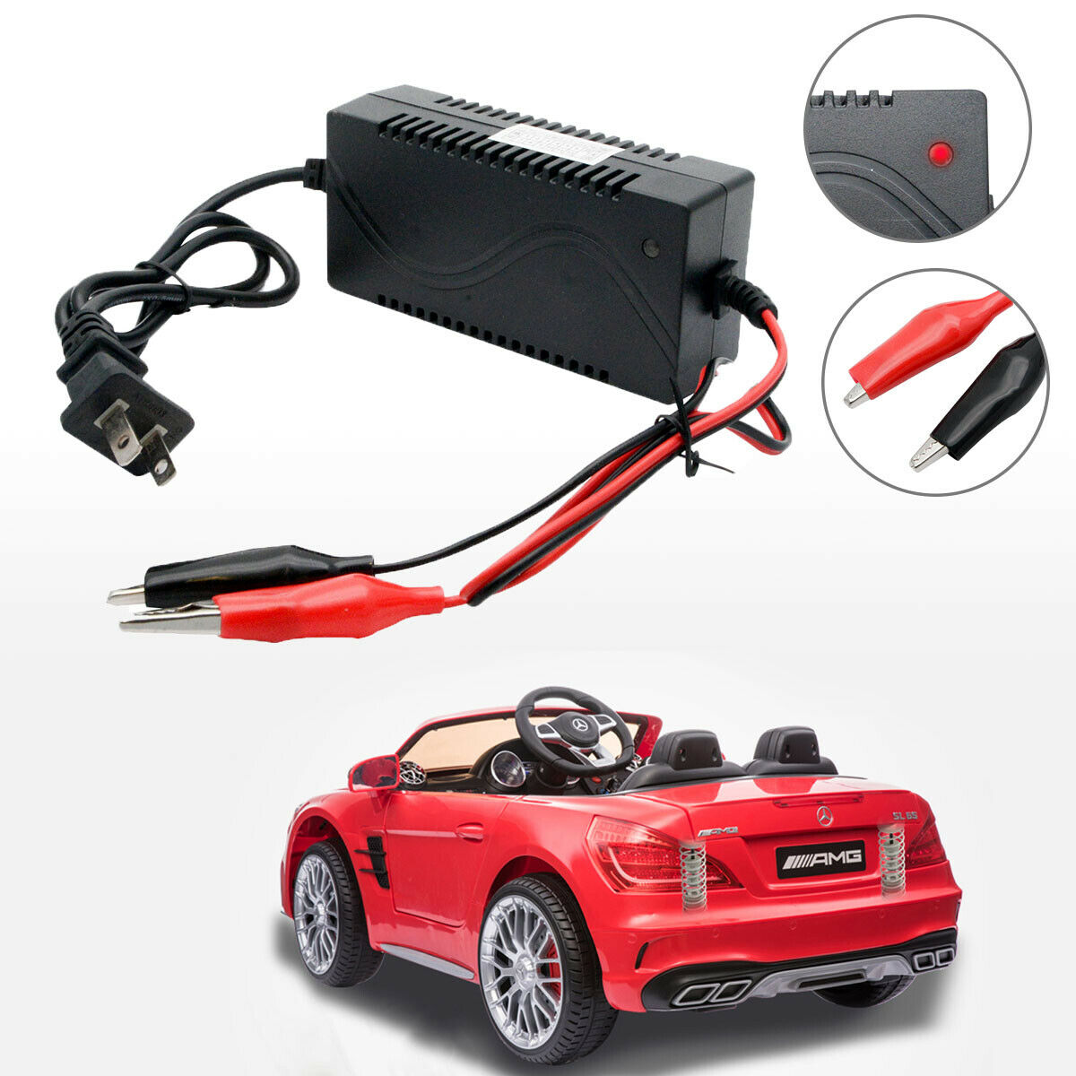 Portable 12V 1A Smart Lead Acid Battery Charger For Toy Car Motorbike Quad Bike I - Click Image to Close