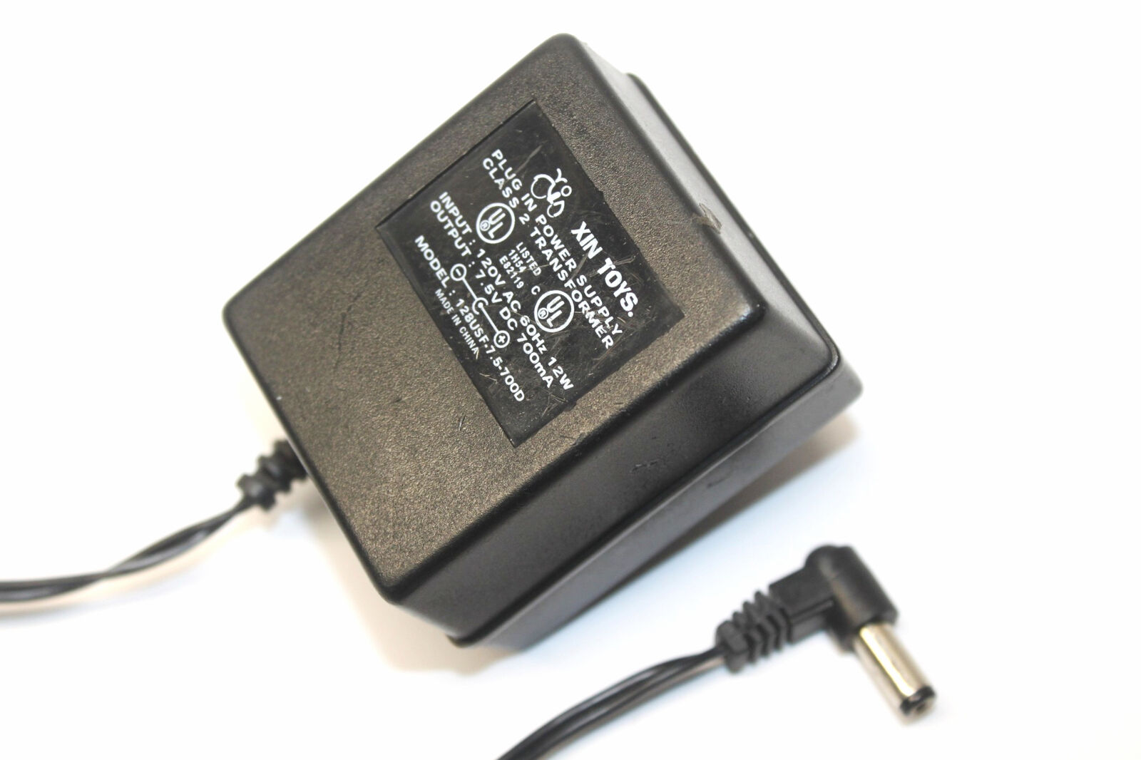 Xin Toys 128USF-7.5-700D Plug-In Class 2 Transformer AC Adapter DC 7.5V 700mA - Click Image to Close