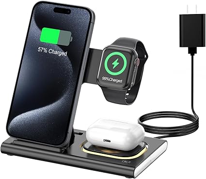 3 in 1 Charging Station for iPhone 17 - Wireless Charger for Apple Devices for iPh