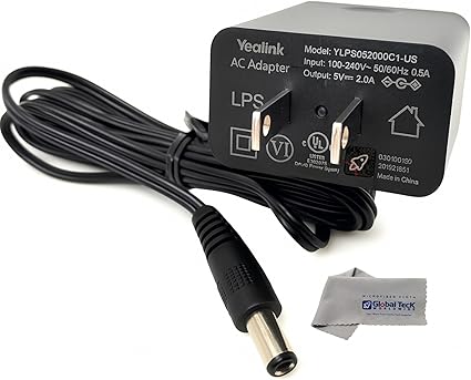 Yealink PS5V2000US Power Supply Adapter 5V 2A - Compatible with Yealink SIP Phones