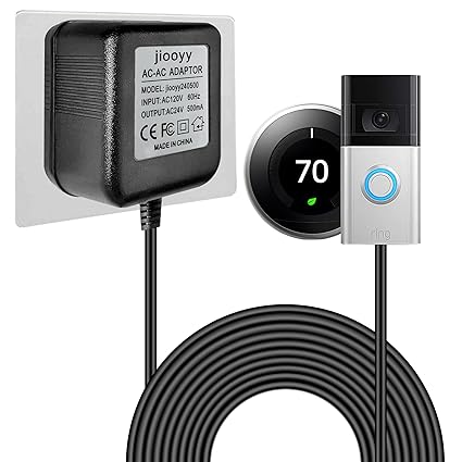 24 Volt Doorbell Power Adapter - 16.4ft Long C Wire Adapter, Doorbell Transformer
