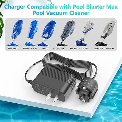 Charger for Pool Blaster Pool Vacuum Compatible with Max Li, Max Li CG, Max Li HD,
