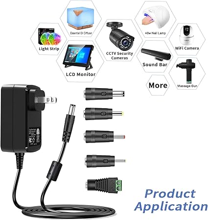 24V 1.5A 1A Power Supply Cord UL Certificate, 24Vdc AC to DC Power Adapter, Compat
