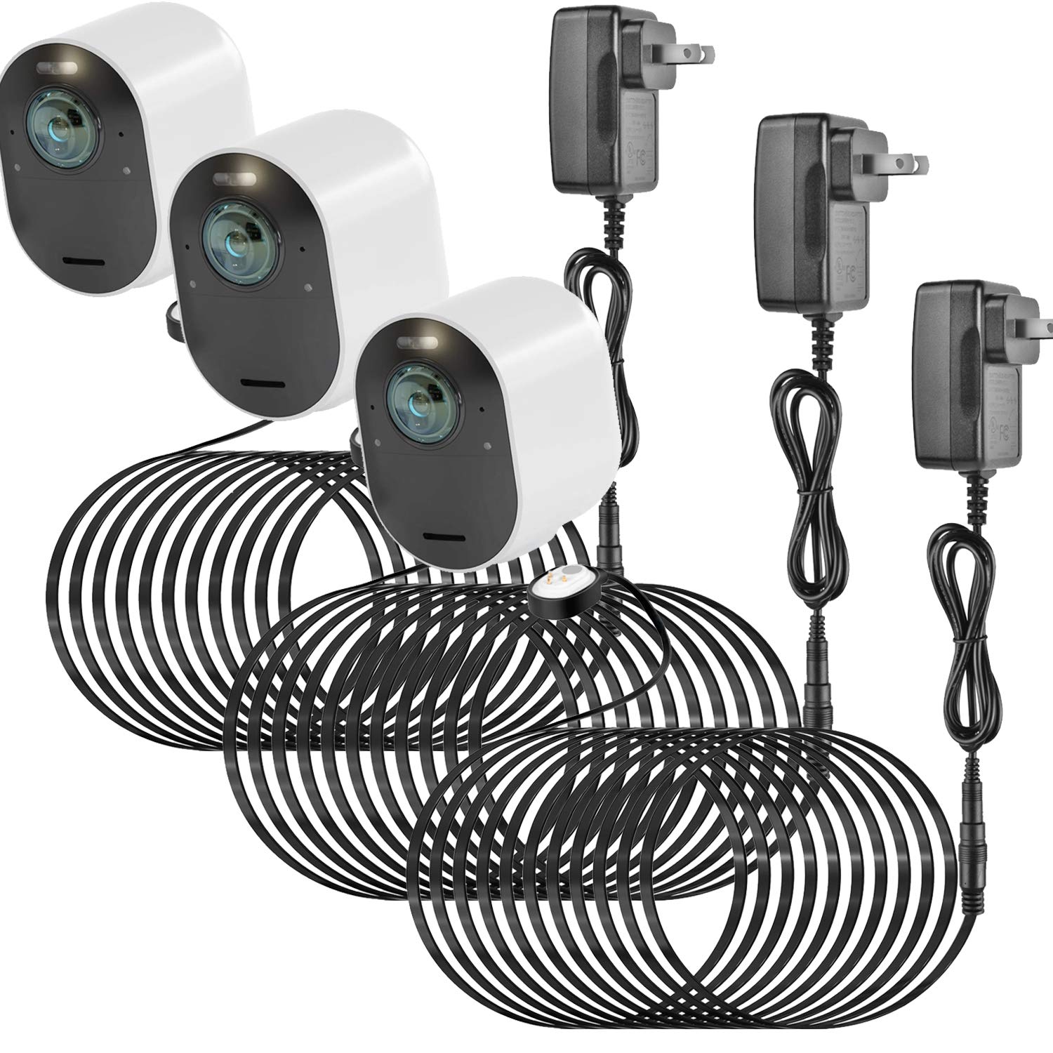 3Pack 25FT Outdoor Magnetic Charging Cable for Arlo Pro 4/Arlo Ultra 2/Arlo Pro3/A - Click Image to Close