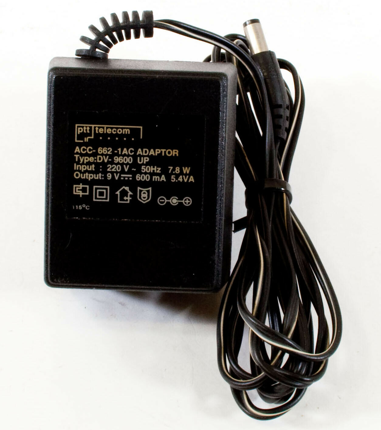 PTT Telecom ACC-662-1AC AC Adapter 9V 600mA Original Power Supply Europlug Compat - Click Image to Close