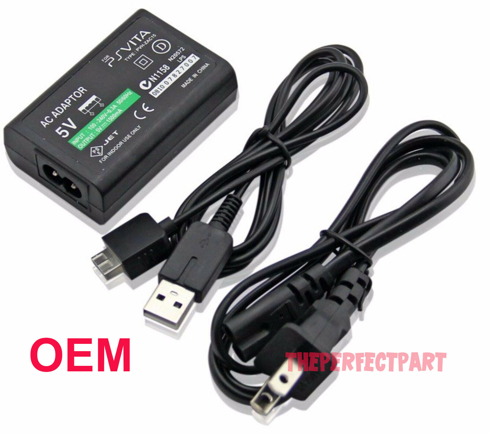 PS Vita - PCH-1000 5v 1500ma AC Adapter Power Supply USB Data Cable For Sony PS Vi - Click Image to Close