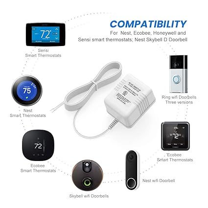 Input: 120V AC 60Hz 0.2A, Output: 24V 500mA, Length: 26ft (8m). ●UL Approved an