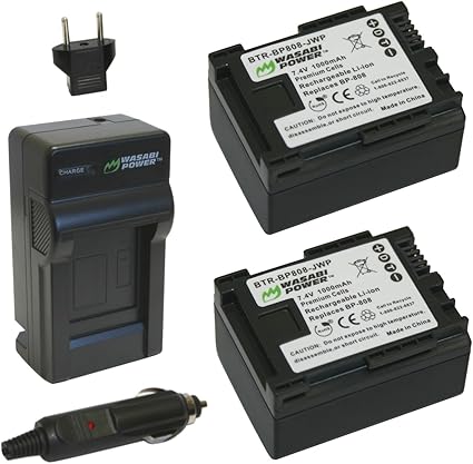 Power BP-807, BP-808, BP-809 Battery (2-Pack) and Charger for Canon FS21, FS22, FS