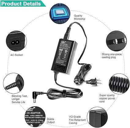 24V AC Adapter Compatible with Samsung HW-R650 HW-R550 HW-R530 HW-Q60R HW-Q60T HW-