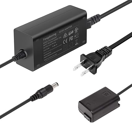 AC-PW20 Continuous Power Adapter NP-FW50 Dummy Battery for Sony Alpha ZV-E10, A500