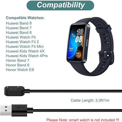 Charger for Huawei Band 10/9/8/7/6, Watch Fit mini/2/3/4X/4Pro, Honor Band 7/6, Wa