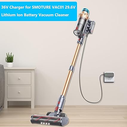 36V Charger for 29.6V Battery Vacuum Cleaner Replacement for SunSare X7A, SMOTURE