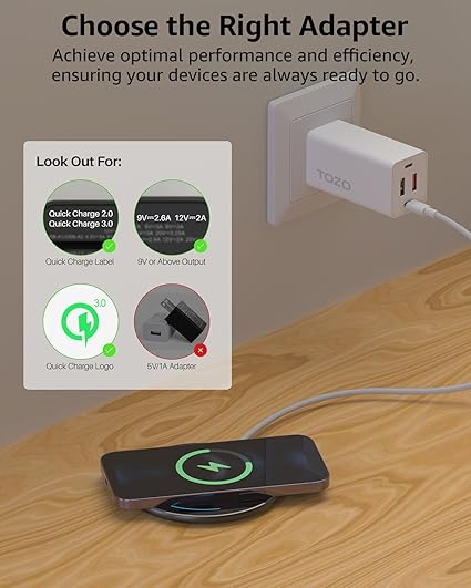 2025 Upgraded Wireless Charger 15W Max Fast Wireless Charging Pad Compatible with